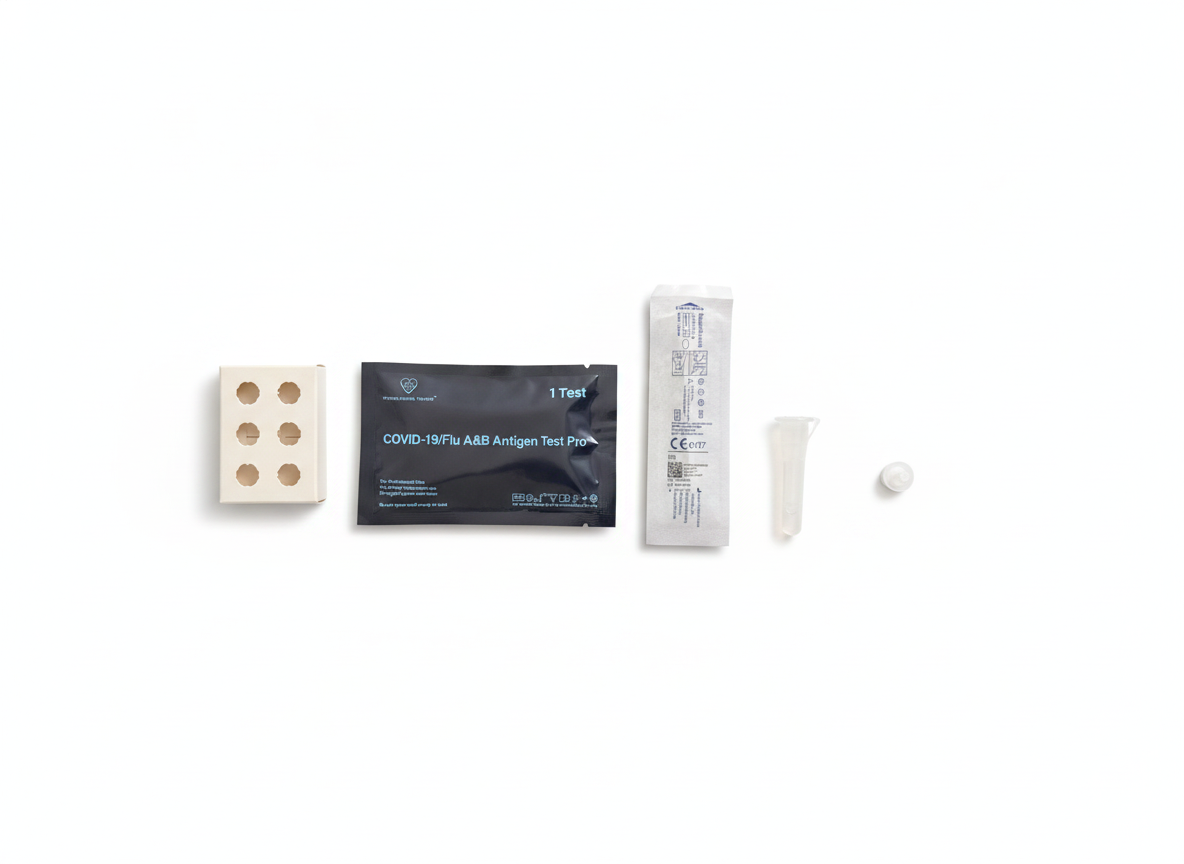 COVID-19/Flu A&B Antigen Test Pro — everything included in one box