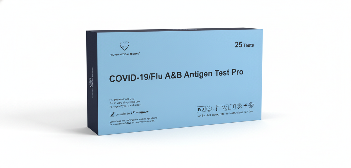 COVID-19/Flu A&B Antigen Test Pro, 25-test box — Proven Medical Testing