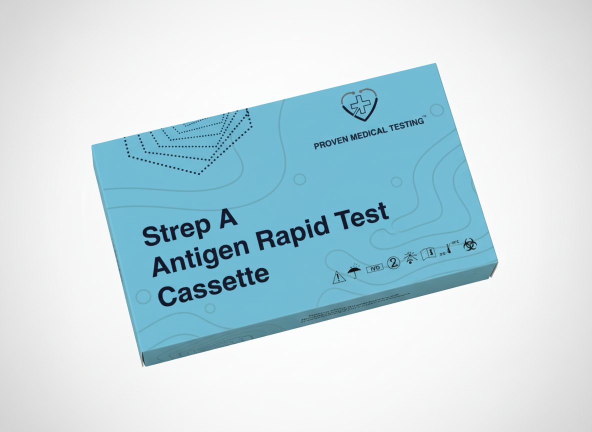 Strep A Antigen Rapid Test — macro detail — Proven Medical Testing