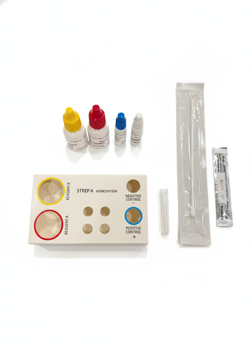 Rapid Strep A Antigen Test — everything included in one box