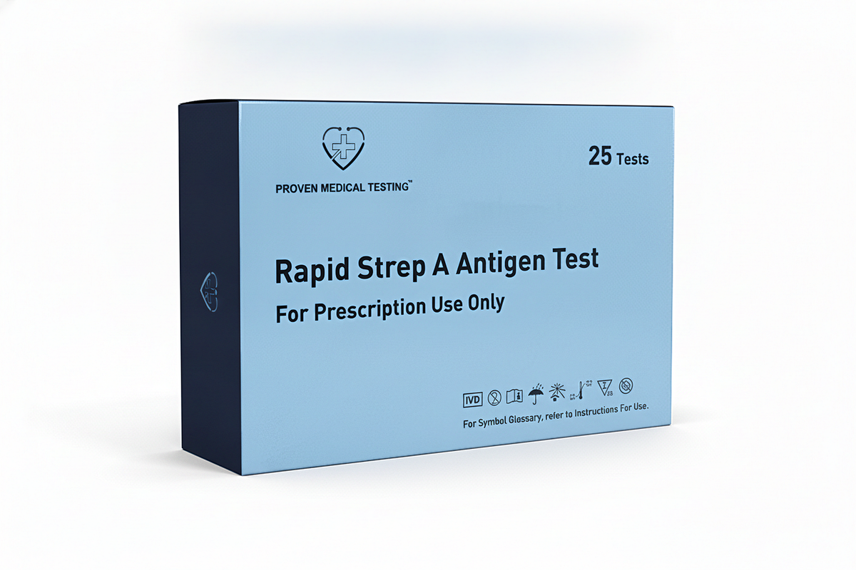 Rapid Strep A Antigen Test, 25-test box — Proven Medical Testing